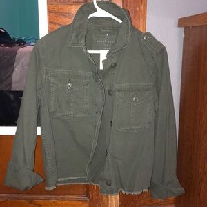 Army green jean jacket